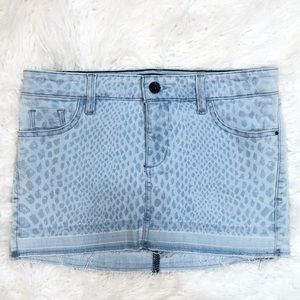 Guess Jean Blue Leopard Print Denim Mini Skirt 27